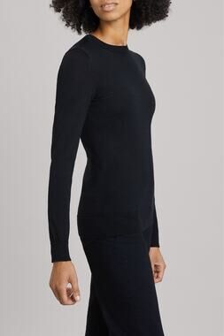 Asket minimalist black crewneck basic top merino wool sz S